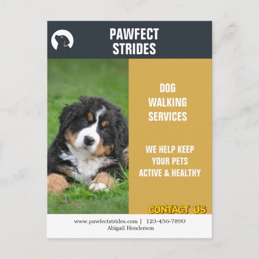 Hunde Walker Business Marketing Postkarte (Vorderseite)