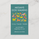 Hunde Walker Groomer Farbige Hunde Welpen Visitenkarte (Rückseite)