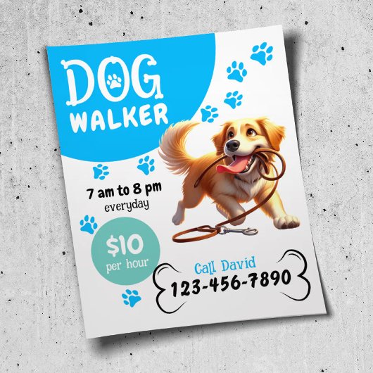 Hunde Walker Haustier Sitzen glücklicher Hund, der Flyer