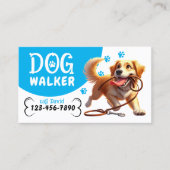 Hunde Walker Haustier Sitzen glücklicher Hund, der Visitenkarte (Vorderseite)