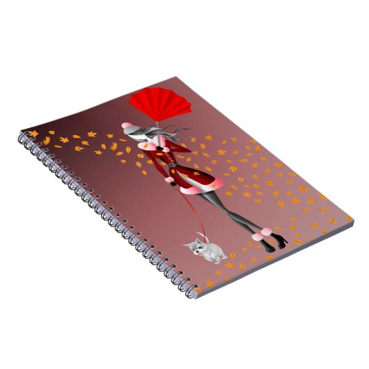 Hunde Walker Herbstleaves Notizblock (Rechte Seite)