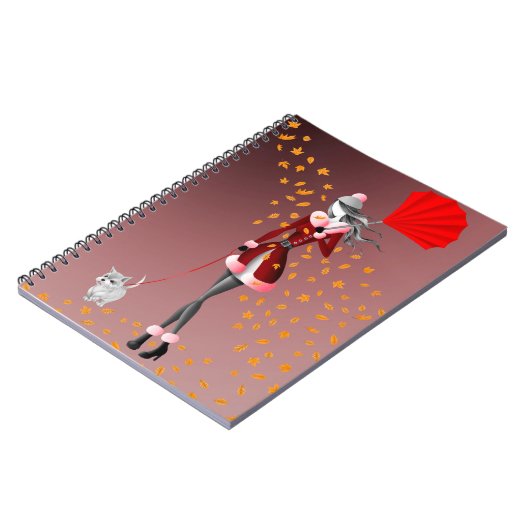 Hunde Walker Herbstleaves Notizblock (Linke Seite)