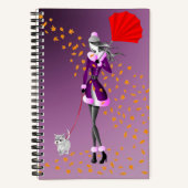 Hunde Walker Herbstleaves Notizblock (Vorderseite)