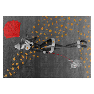 Hunde Walker Herbstleaves Schneidebrett