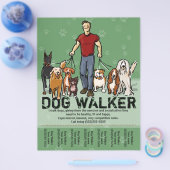 Hunde Walker. Hunde laufen. TYP. Grn. PromoTemplat Flyer (Einzeln)