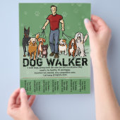 Hunde Walker. Hunde laufen. TYP. Grn. PromoTemplat Flyer (Hand)