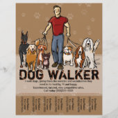 Hunde Walker. Hunde laufen. TYP. Werbevorlage Flyer (Vorne)