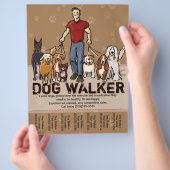 Hunde Walker. Hunde laufen. TYP. Werbevorlage Flyer (Hand)