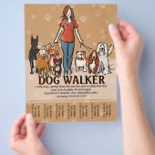 Hunde Walker. Hunde laufen. Werbevorlage Flyer (Hand)