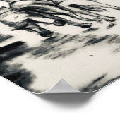 Hunde Walker Kohle Zeichnend Poster (Ecke)