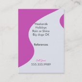 Hunde Walker Pet Care Leashed Terrier Lila Visitenkarte (Rückseite)