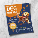 Hunde Walker Pet Sitzen glücklicher Hund Navy Blue Flyer<br><div class="desc">Hunde Walker Haustier Sitzen glücklichen Hund Bitten seine Leine Flyer.</div>