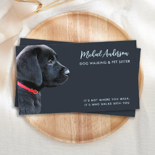 Hunde Walker Pet Sitzen Modernes Schwarzes Labor Visitenkarte