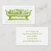 Hunde Walker Sitter Hunde in einer Reihe Rabattkarte (Vorne/Hinten)