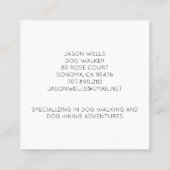 Hunde Walker und Hunde Abenteuer texturiert Glühen Quadratische Visitenkarte (Rückseite)