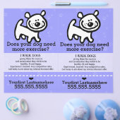 Hunde Walker.Walking.2 für 1.Anpassbar. Flyer (Einzeln)