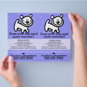 Hunde Walker.Walking.2 für 1.Anpassbar. Flyer (Hand)