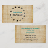 Hunde Walker Walking Pet Sitting Services Business Visitenkarte (Vorne/Hinten)