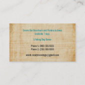 Hunde Walker Walking Pet Sitting Services Business Visitenkarte (Rückseite)