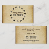 Hunde Walker Walking Pet Sitting Services Business Visitenkarte (Vorne/Hinten)