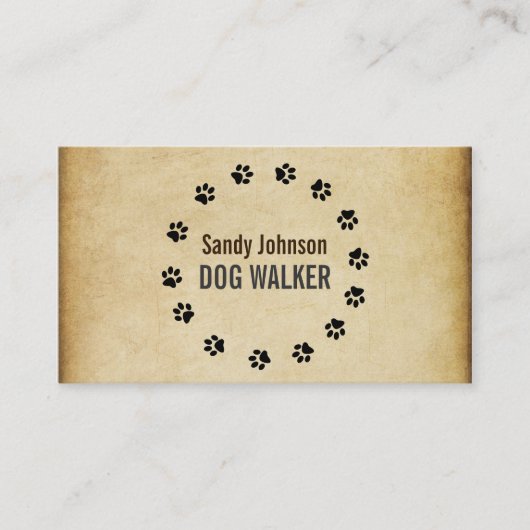 Hunde Walker Walking Pet Sitting Services Business Visitenkarte (Vorderseite)