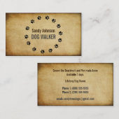 Hunde Walker Walking Pet Sitting Services Business Visitenkarte (Vorne/Hinten)