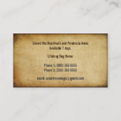 Hunde Walker Walking Pet Sitting Services Business Visitenkarte (Rückseite)