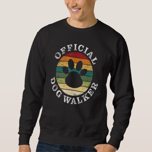 Hunde Walker Wandern Sitting Hunde Niedlich Retro Sweatshirt (Vorderseite)