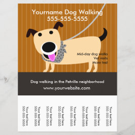 Hunde Walkers Flyer mit Abreißmarken