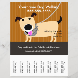 Hunde Walkers Flyer mit Abreißmarken