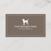Hunde Walking Pet Care Schlicht braun Visitenkarte (Vorderseite)
