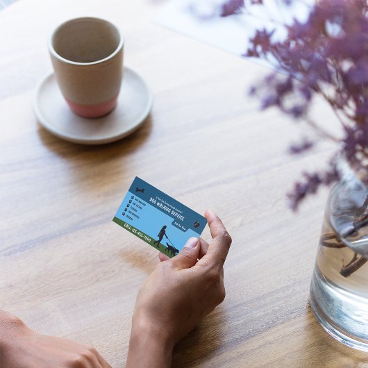 Hunde Walking Service Blue | Grün Visitenkarte