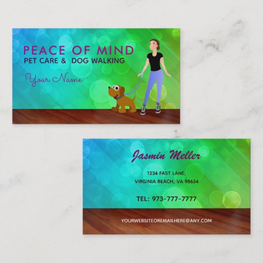 Hunde-Walking-Visitenkarten Visitenkarte (Vorne/Hinten)