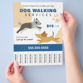 Hunde-Wander-Services-Geschäft abreißen Flyer (Hand)
