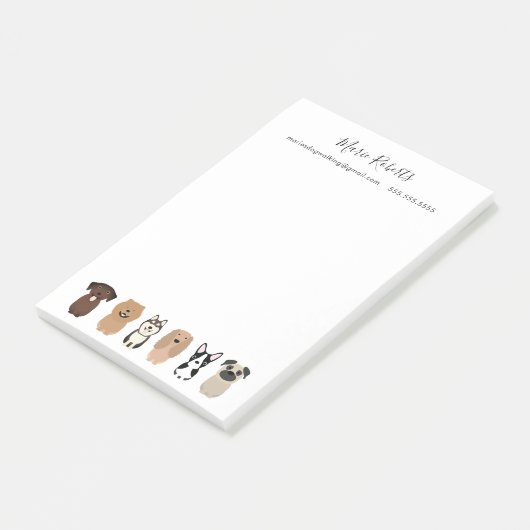 Hunde wandern, Haustiere sitzen, Hunde Boarding, e Post-it Klebezettel (angewinkelt)