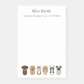 Hunde wandern, Haustiere sitzen, Hunde Boarding, e Post-it Klebezettel (Vorderseite)