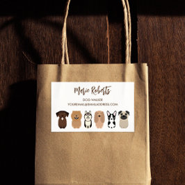 Hunde wandern, Haustiere sitzen, Katzen pflegen, B Rechteckiger Aufkleber