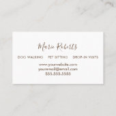 Hunde wandern, Haustiere sitzen, Katzen pflegen, B Visitenkarte (Rückseite)