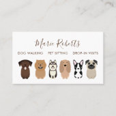 Hunde wandern, Haustiere sitzen, Katzen pflegen, B Visitenkarte (Vorderseite)