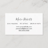 Hunde wandern, Haustiere sitzen, Katzen pflegen, B Visitenkarte (Rückseite)