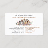 Hunde Wandern Sitzen Service elegant Visitenkarte (Rückseite)