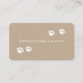 Hunde Wandern Visitenkarte Zurück (Rückseite)