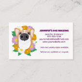 Hunde wandern, Wanderer, Haustiere sitzen, Groomin Visitenkarte (Vorderseite)