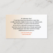 Hunde Wanderung Haustiere Sitzplatz Visitenkarte (Rückseite)