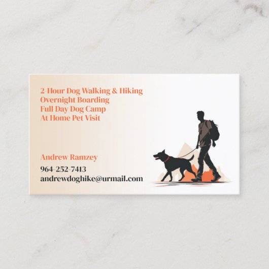 Hunde Wanderung Haustiere Sitzplatz Visitenkarte (Vorderseite)