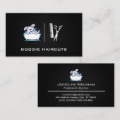 Hunde Wash | Groomer | Hintergrund des Schwarzen M Visitenkarte (Vorne/Hinten)