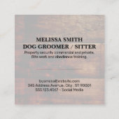 Hunde Wash | Paws | Holzkarten Quadratische Visitenkarte (Rückseite)