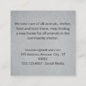 Hunde Wash Quadratische Visitenkarte (Rückseite)