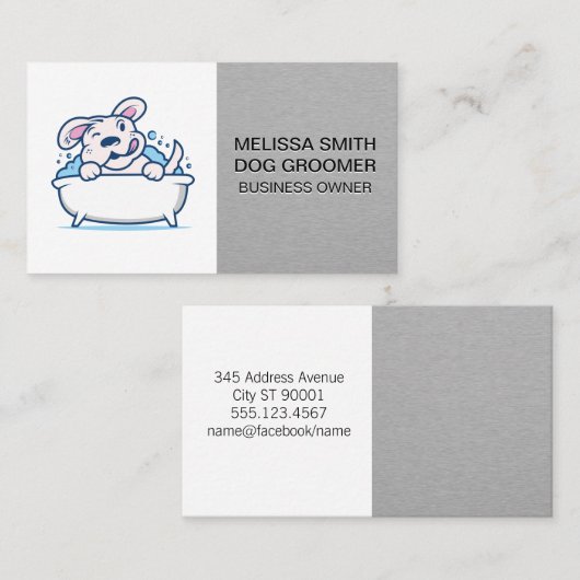 Hunde Wash | Sleek Metallic Terminierungskarte Terminkarte (Vorne/Hinten)