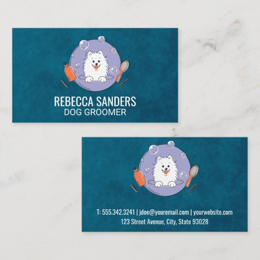 Hunde Wash | Tierbaumwerkzeuge Visitenkarte (Vorne/Hinten)